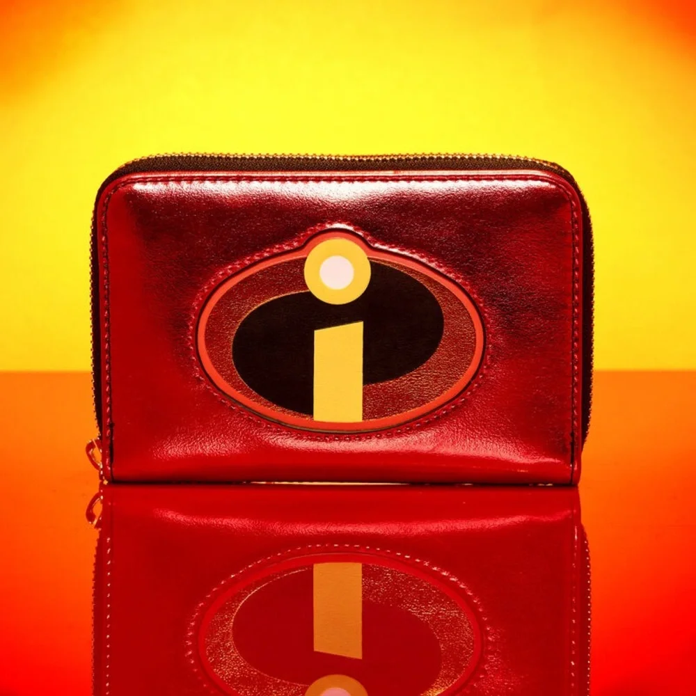 The Incredibles 20th Anniversary Metallic Cosplay Zip Around Wallet NWT